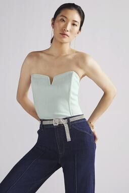 NEW Anthropologie Porridge Mint Bustier Tube Top -XL